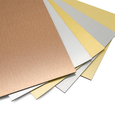 China Silver Gold Brushed Aluminum Composite Panel Ultraviolet Resistance for sale