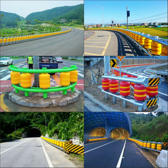Wear Resistant Safety Road Barrier , Anti - Impact Highway Roller Barrier