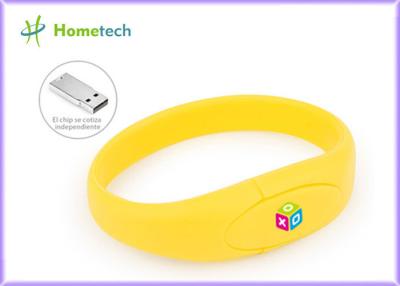 China Yellow Wristband Pvc Usb Flash Drive 2-64G Usb 2.0 Stick Usb Flash Memory Drive for sale