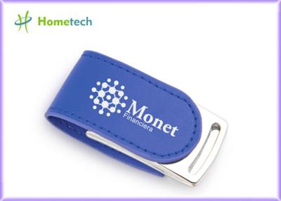 China CE Blue Eco Leather USB Flash Disk 4GB For Promotional Product for sale