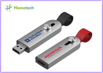 China Laser ejecutivo de memoria USB del metal que graba el cuerpo completo del metal con el cordón de cuero en venta