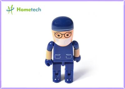 China Plastic Robot Cartoon Character USB Storage Device / Blue Memory Stick for sale