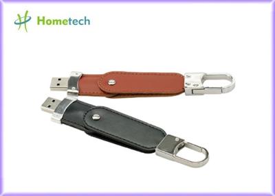 China Auto Run Leather USB Flash Disk Metal Keyring Pendrive Creativo USB 2.0 / USB 3.0 for sale