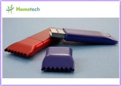 China Blue Rectangle Plastic USB Flash Drive / usb flash drive keychain for sale