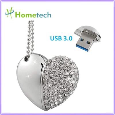 China Jewelry Pendant Necklace 32GB Crystal Heart USB Flash Drive for sale