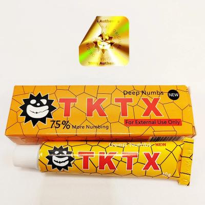China Yellow Tktx 75% Pain Stop Cream Painless Anaesthetic Numb Cream For Permanent Makeup for sale