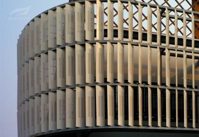 Polyester Coating Weatherproof Louvres System Anodization Woodgrain Vertical