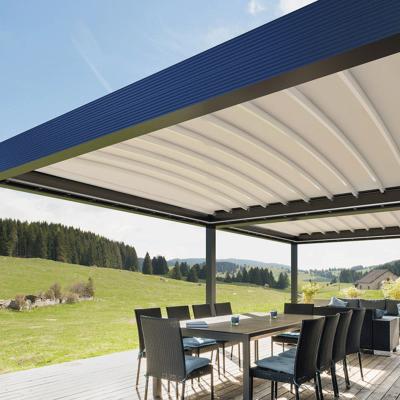 China Outdoor Retractable Awning PVC Pergola Systems With Rain Shelter And Decking for sale