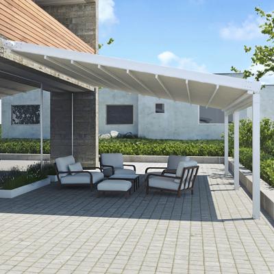 China Aluminum Retractable Outdoor Roof Systems Attachable Gazebo Side Wall Mounted Awning for sale