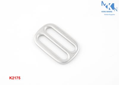 China Shiny Silver Metal Slide Buckle 32mm Inner Size Zinc Alloy Hand Polished With Hanging Plating for sale