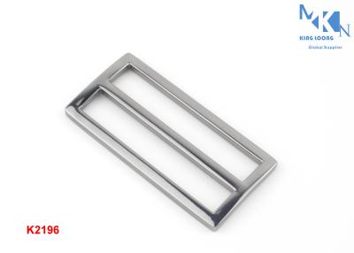 China Curved Double Loop Metal Slide Buckle 50mm Inner Size Polished Rustproof for sale