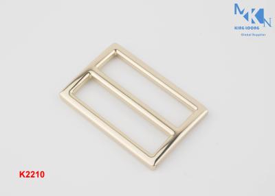 China Double Loop Metal Slide Buckle Light Gold Color 37mm Inner Size Zinc Alloy For Bag for sale