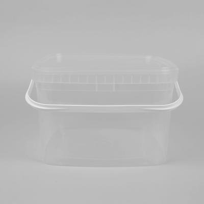 China 3L PP Polypropylene Clear Square Bucket With Lid Custom Color for sale