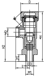 DA10-25/40P V Cryogenic Safety Valve dimensions