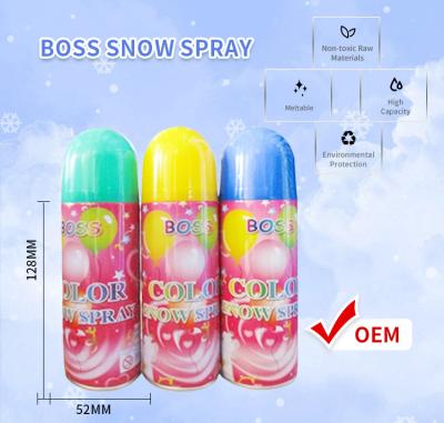Chine Spray de neige artificiel blanc ou coloré MOQ 10000 pièces Fête de célébration à vendre