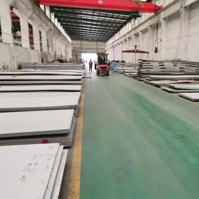 Stainless steel plate close-up view