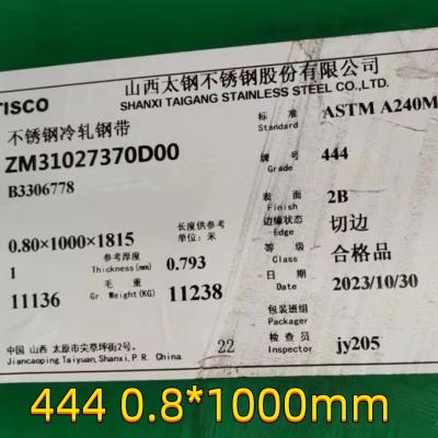 중국 UNS S44400 금속판 저탄소 저질소 페리트 444 스테인리스 스틸 2.0*1220*2440mm 판매용