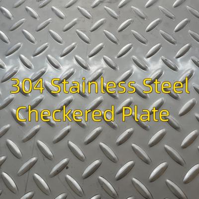 China Hot Rolled Tear Drop 3-6mm 1500*3000mm Antiskid Patterned Textured 304 Stainless Steel Checkered Plate for sale