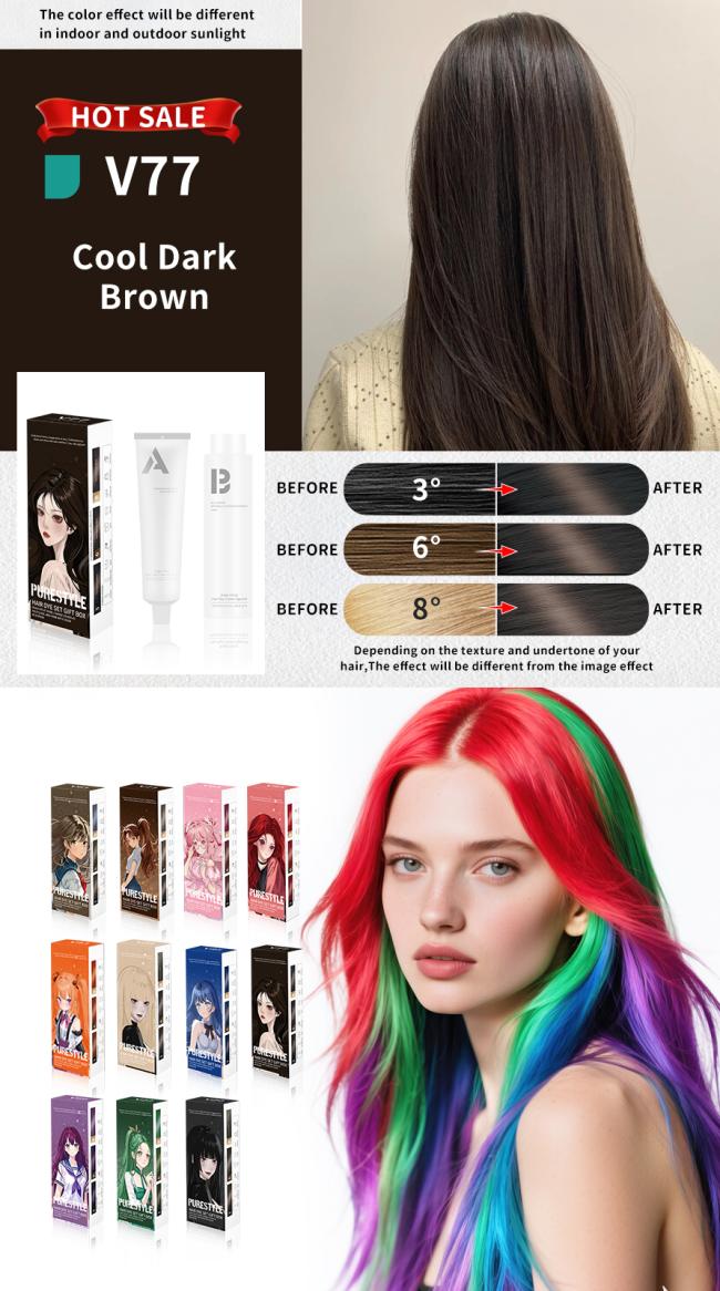 PURESTYLE hair dye kit in anime-style packaging