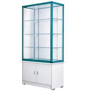 China Environmental Pharmacy Display Stands / 4 Layers Lockable Glass Display Case for sale
