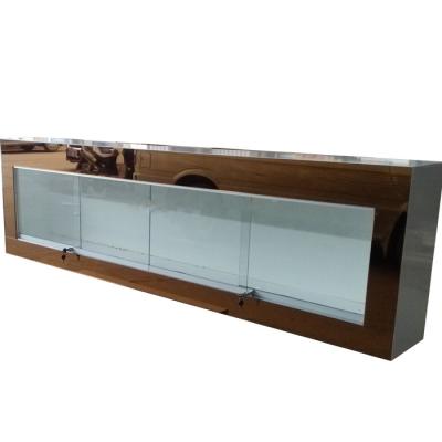 China Wall Mounted Jewelry Display Case Jewelry Store Showcases With Golden Mirror Surface for sale