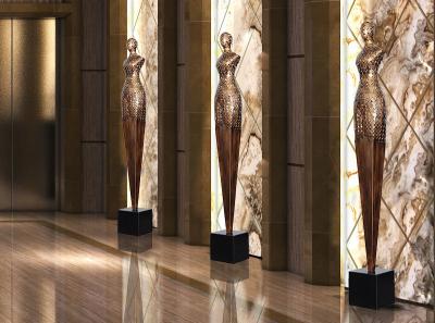 China Floor Standing Shop Window Displays Accessories Copper Statue For Shop Window Decoration for sale
