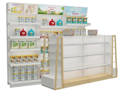China Soportes de exhibición ambientales de la tienda del bebé de la estantería de la exhibición del supermercado del MDF en venta