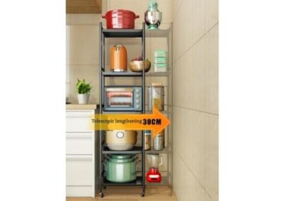 China 5 Layers Multi Layer Rotating Kitchen Rack Adjustable Length Height for sale