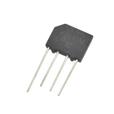 China AC TO DC Bridge Rectifier / Glass Passivated Rectifier KBU2M 2A For Printed Circuit Board for sale