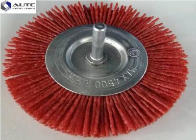 China Color rojo de nylon abrasivo del diámetro de alambre del cepillo 1.4m m de la rueda del alambre para polaco en venta