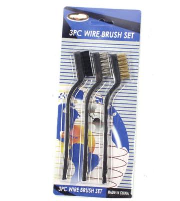 Chine 3 brosse de polissage de nettoyage tenue dans la main en laiton de rouille en métal de Mini Wire Brush Set Steel pp de PCs à vendre
