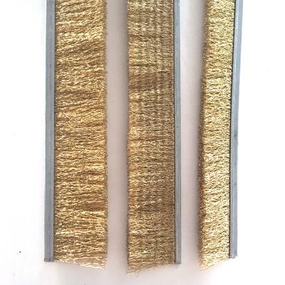 China Crimped 19.5mm Base Width Derusting Copper Wire Strip Brush for sale