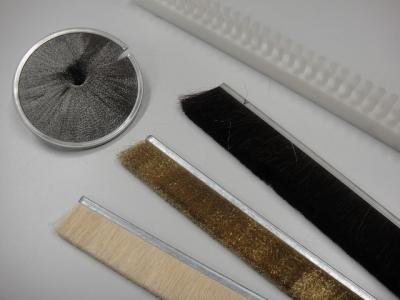 China Rigid Metal Back Strip Brushes , Metal Channel Strip Brushes 3.2mm Width for sale