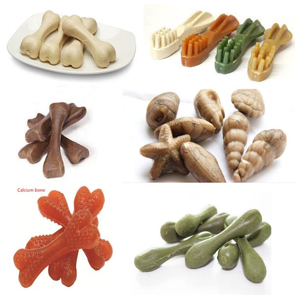 11 Sample For Detal Care Treats Injection Dog teeth fresh treats molding machine