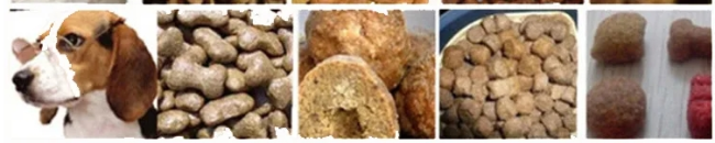 Sample of finished pet food products