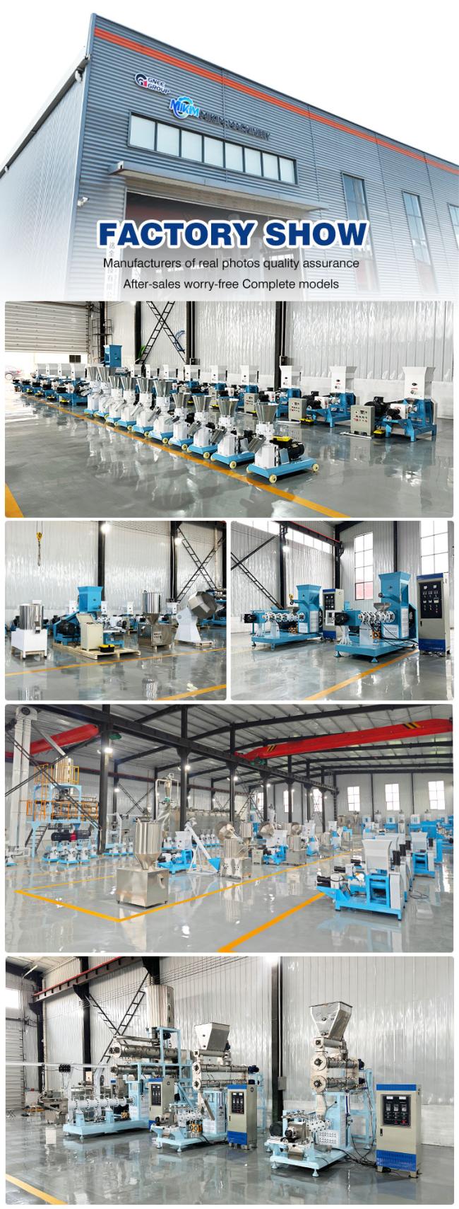 Technical diagram of feed pellet machine components showing complete production line
