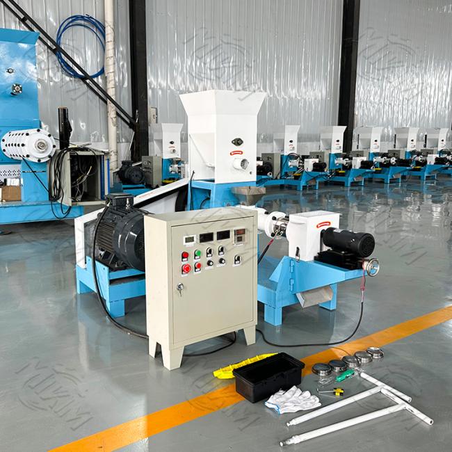 single screw floating fish feed pellet extruder machine