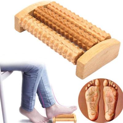 China Health Care Wooden Foot Roller , Acupressure Wooden Roller Anti Cellulite for sale