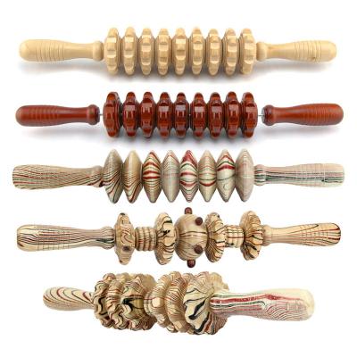 China Length 39cm Wooden Massage Roller Stick Effectively Improve Blood Circulation for sale