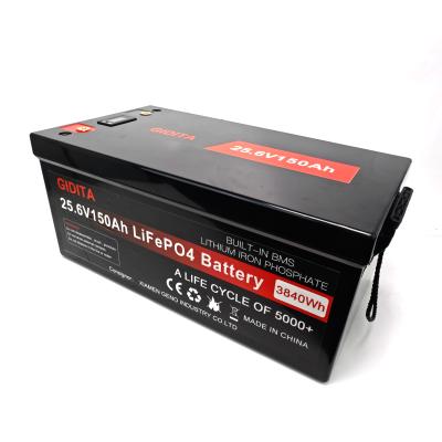 China KC / CE Certification 150Ah LiFePO4 Battery 25.6V Solar Lithium Battery for sale