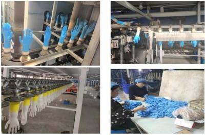 China Medical Disposable Blue Powder Free Medium Latex Examination Nitrile Gloves for sale
