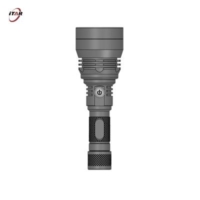 China Solid Surface Rechargeable LED Flashlight 500M Shooting Distance ROHS Certified for sale