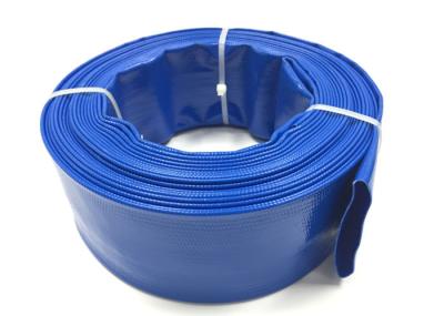 China Blue PVC Layflat Hose Aging Resistant Agricultural Irrigation PVC Water Pump Pipe For Water Discharge for sale