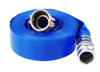 China 4 Bar Working Pressure PVC Layflat Hose 2 Inch 1mm - 3.5mm Thickness With Camlock Coupling for sale