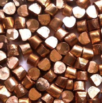 China Cylindrical Shiny Pure Copper Grain With Golden Appearance Cutting Process for sale
