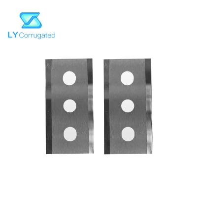 China 43*22*0.4mm Carbide Tungsten Steel Three Hole Paper Aluminum Foil Film Slitting Blade for sale