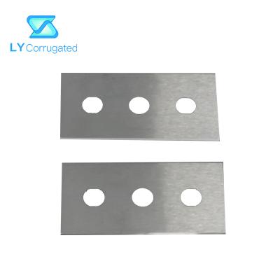 China Tungsten Carbide Knives Double Edge 3 Hole Razor Slitter Blade For Film Kraft Paper Tape Packaging Machine for sale