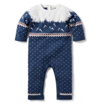 China Wholesale Infant Rompers Christmas Knitted Cute Pattern Embroidery Jumpsuits long Sleeves Baby Romper for sale