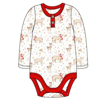 China Custom newborn toddler christmas bodysuit clothes infant boy girl unisex long sleeve jumpsuit baby romper for sale