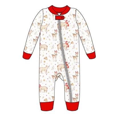 China Custom  Christmas baby infant bodysuit combed cotton cute baby clothes Baby Romper for sale
